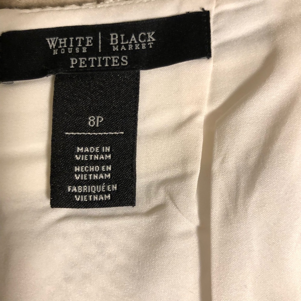 White House Black Market Grey & White Pencil Skirt - Size 8P - Picture 7 of 10